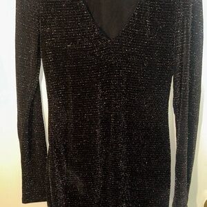 Sparkly black long sleeve dress Small